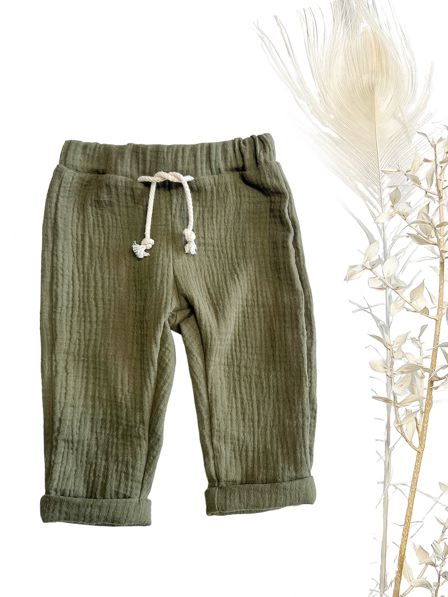 Musselin Hose/ Sommer Hose/ Baby/Kinder/ Kaki/ verschiedene Größen