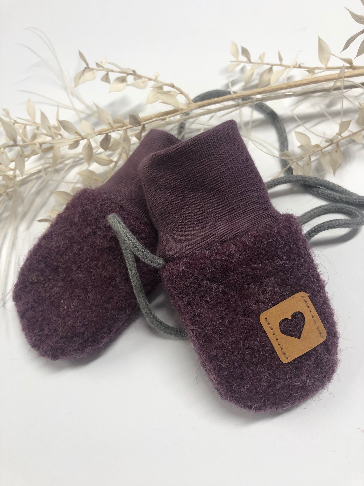 Kuschelige Wollwalk Baby Handschuhe/ Fäustlinge/ Beere/100% Wolle/ verschiedene Größen