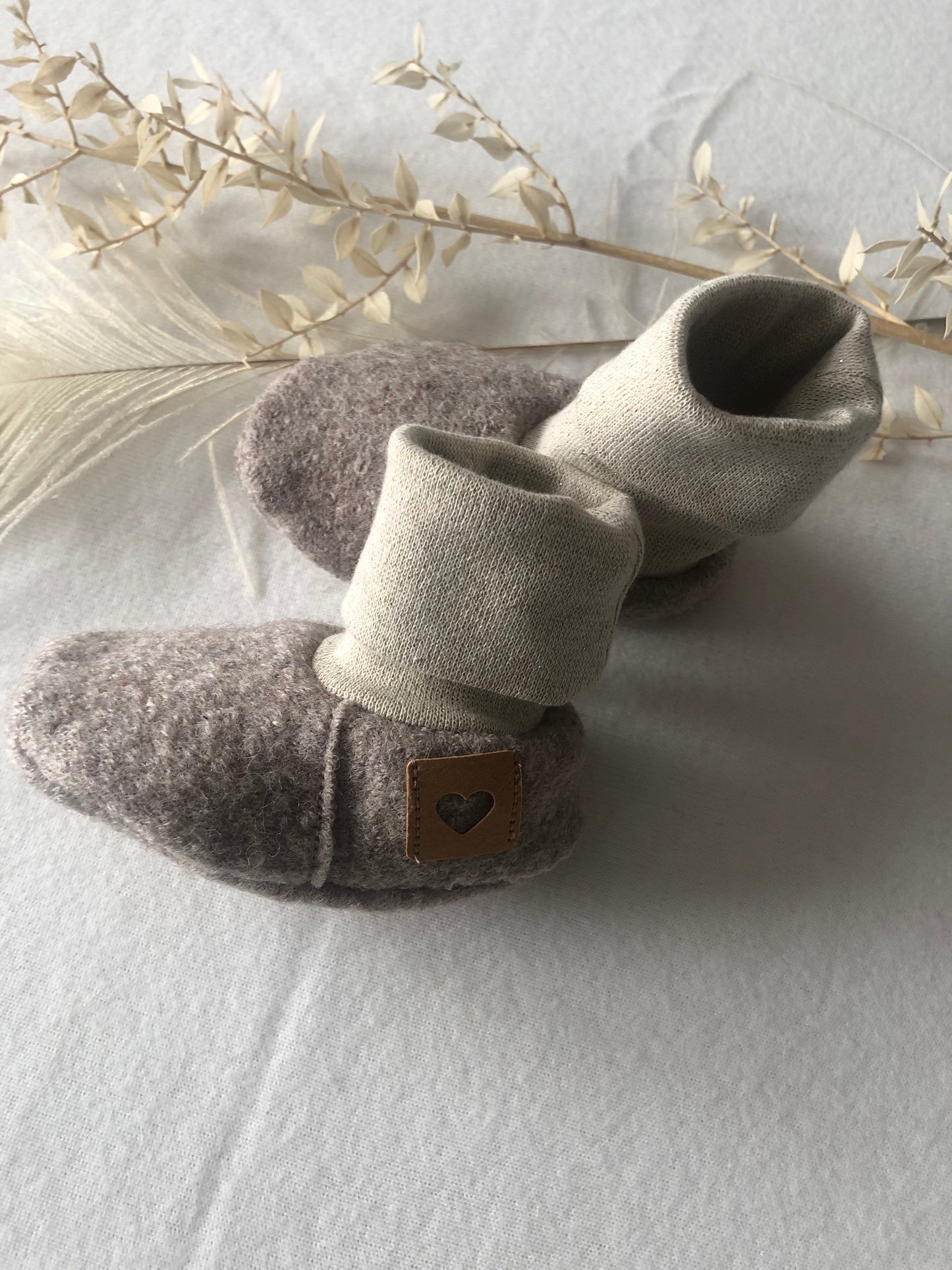 Babyschuhe Wollwalk/ Baby Stiefel/ Bio/Beige-Glitzer/verschiedene Größen