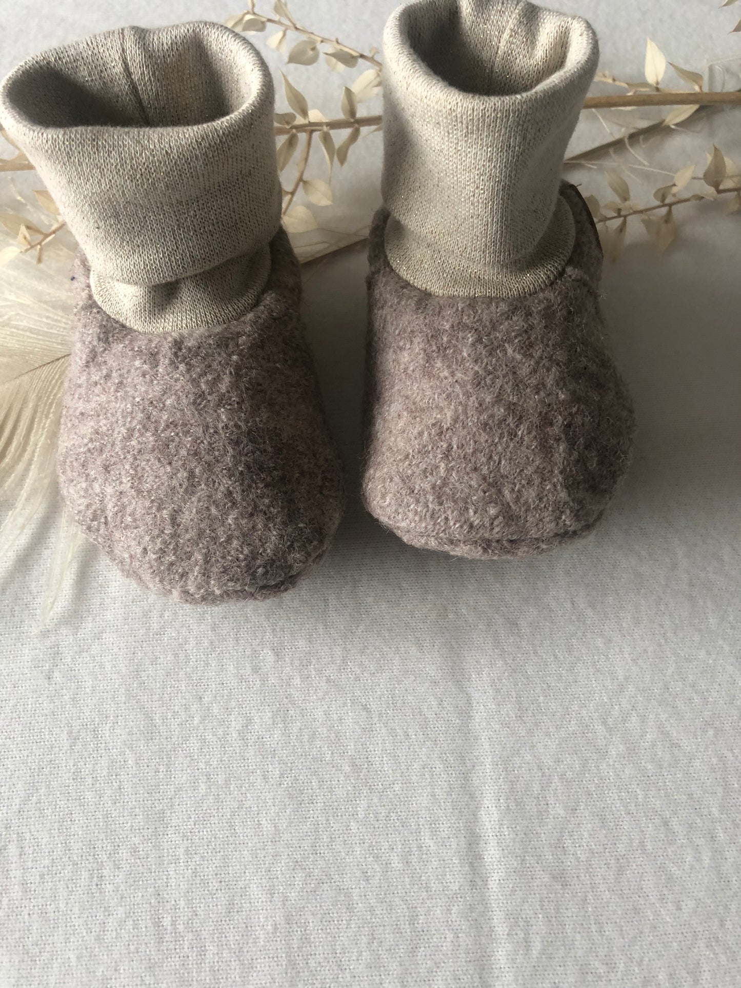 Babyschuhe Wollwalk/ Baby Stiefel/ Bio/Beige-Glitzer/verschiedene Größen
