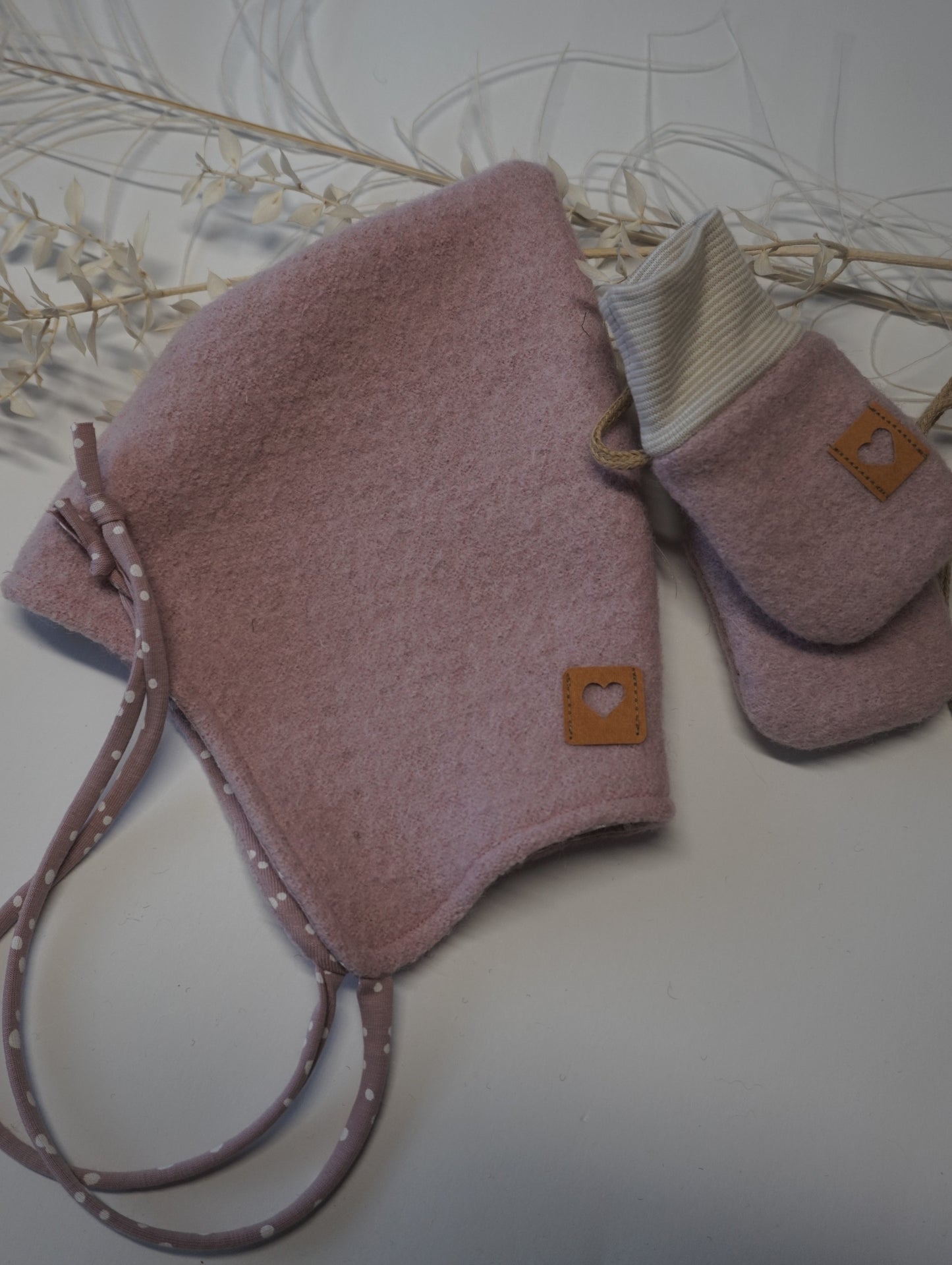 Walkmütze für Baby, Kindermütze, Bio, Wollwalk, Mütze, Altrosa, verschiedene Größen