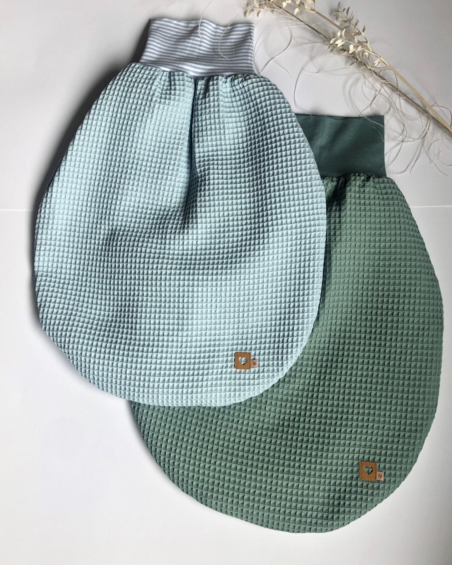 Pucksack Schlafsack Babyschlafsack verschiedene Größen Mint/Hellblau