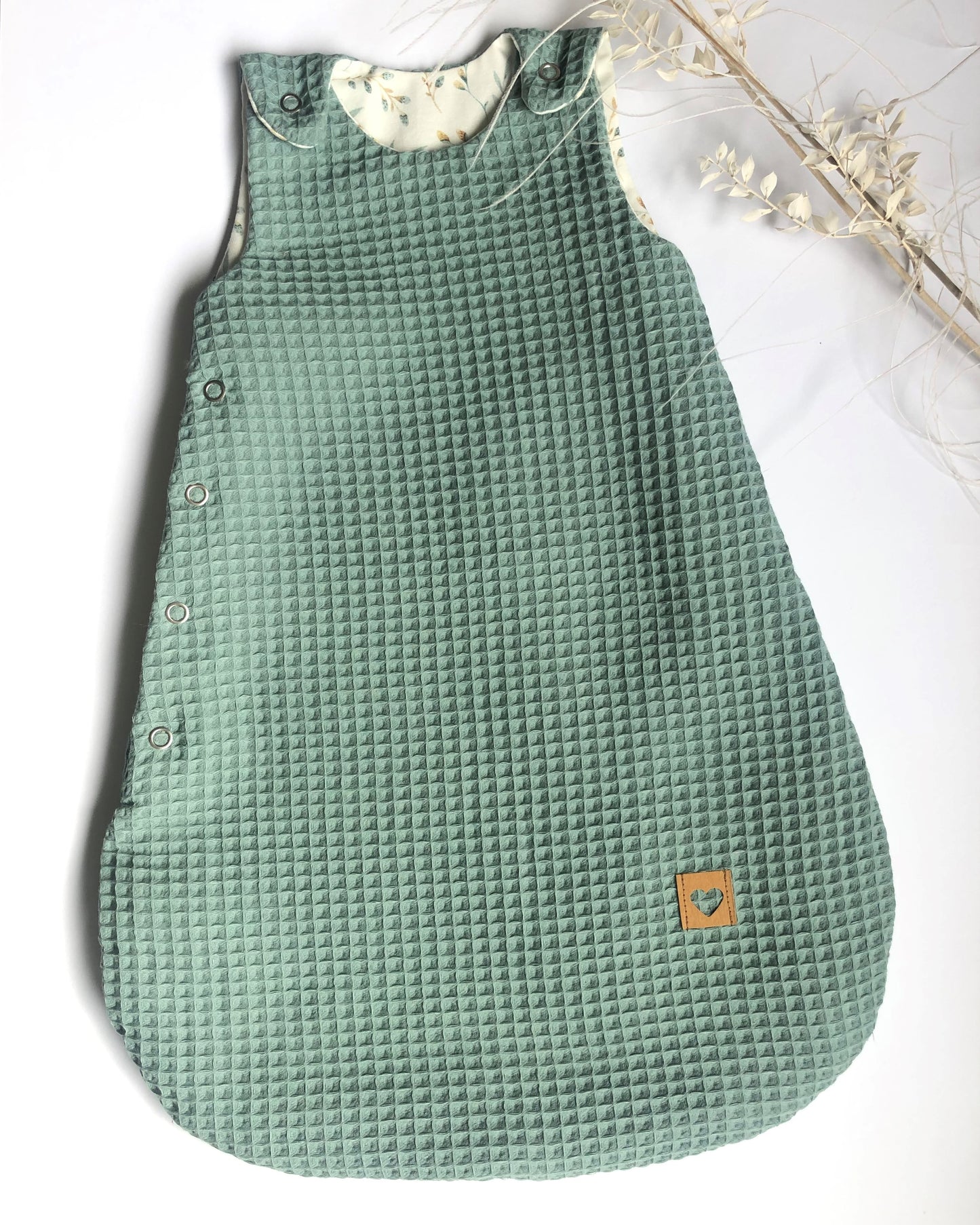 Baby Schlafsack Waffelpique Mint – Kuschelig & Bequem