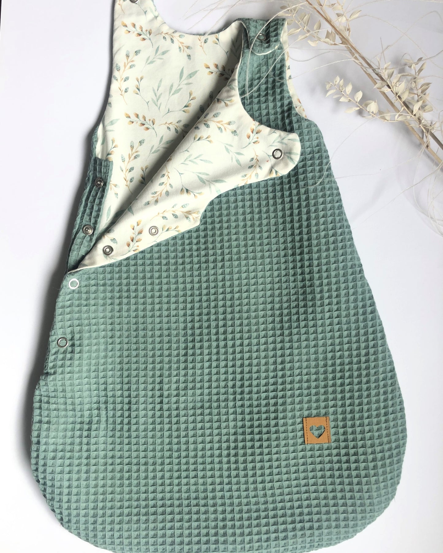 Baby Schlafsack Waffelpique Mint – Kuschelig & Bequem