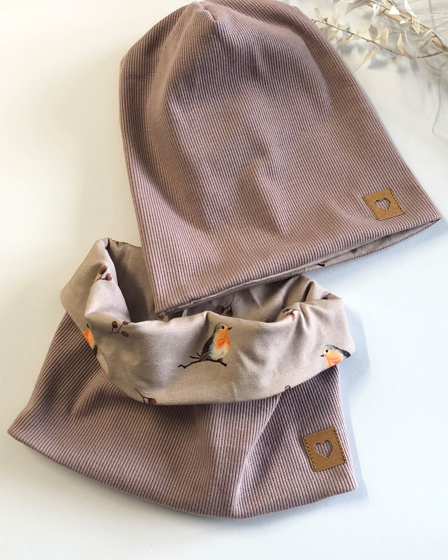 Beanie Mütze/ Baby/Kinder/ Rib Beanie/ mit passendem Loop