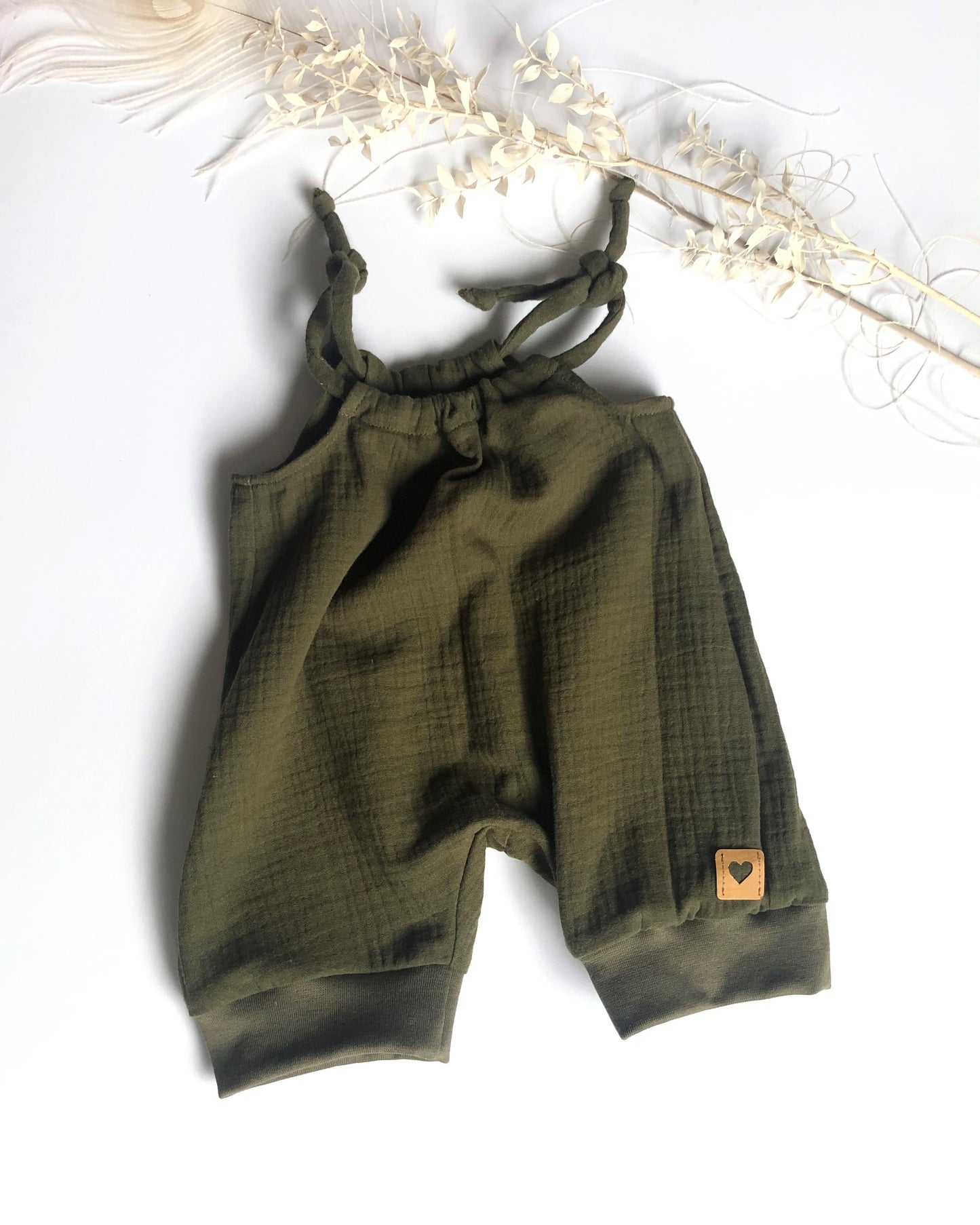 Baby Sommer Jumper aus Musselin/Overall/Kaki