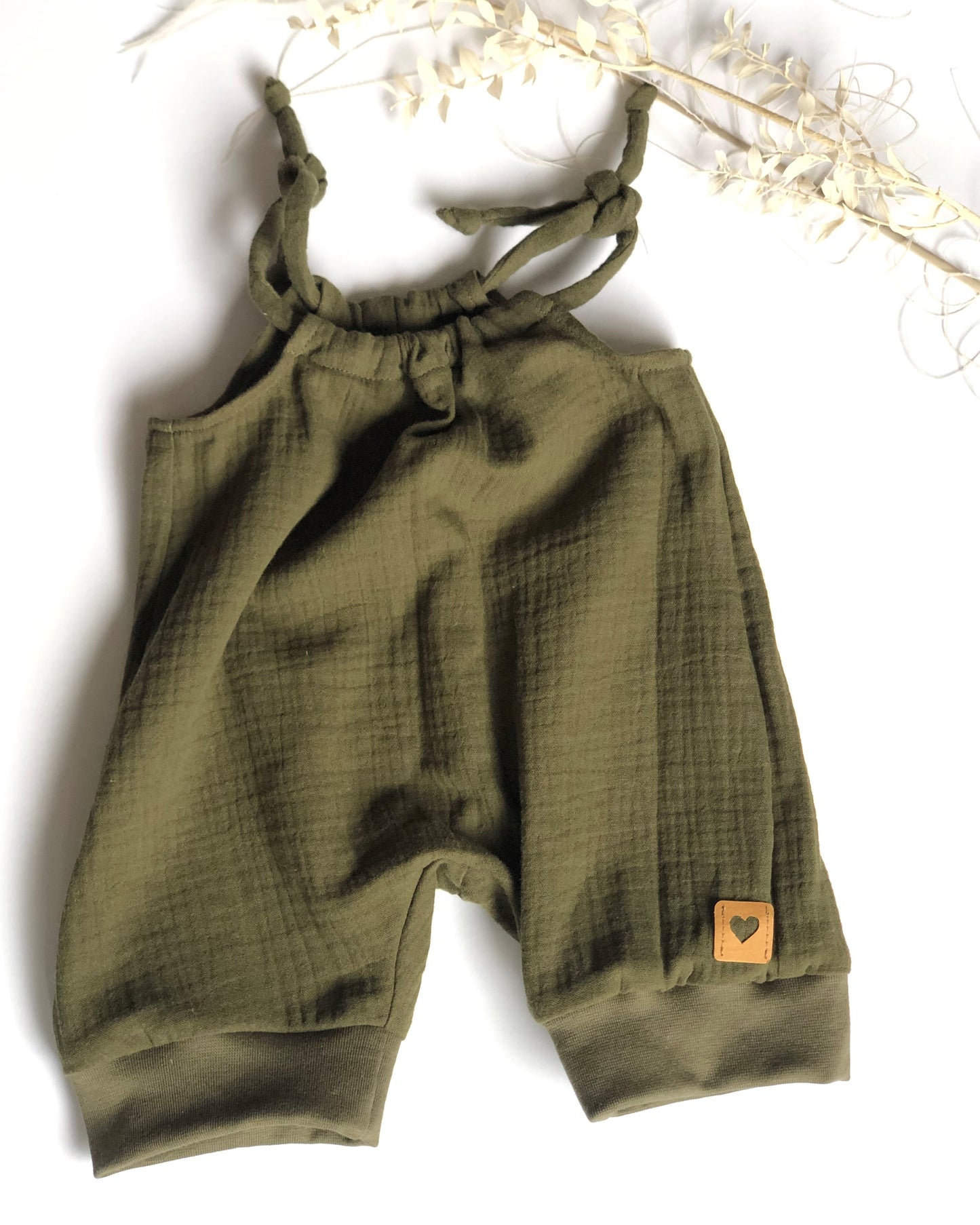 Baby Sommer Jumper aus Musselin/Overall/Kaki