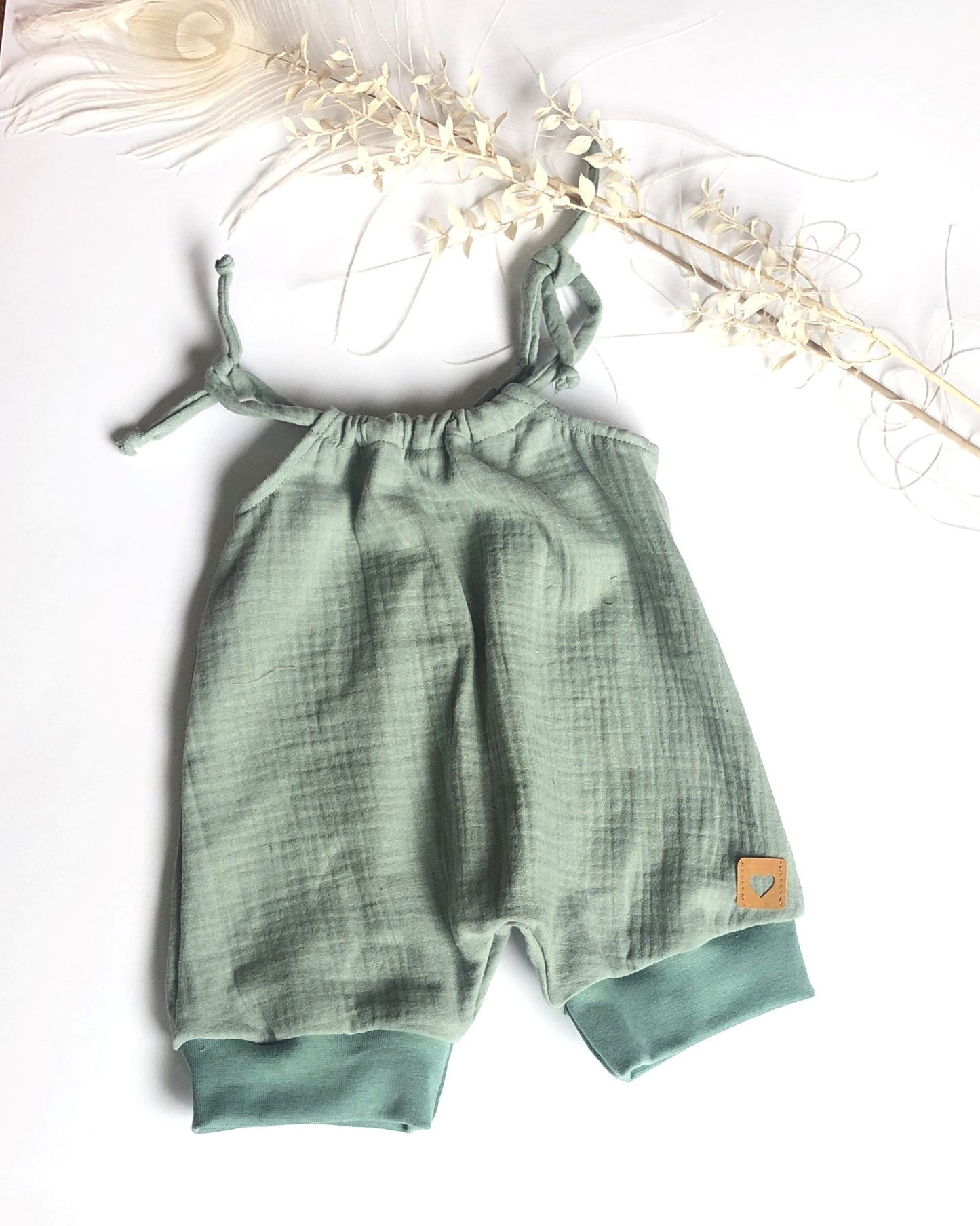 Baby Sommer Jumper aus Musselin/Overall/Mint