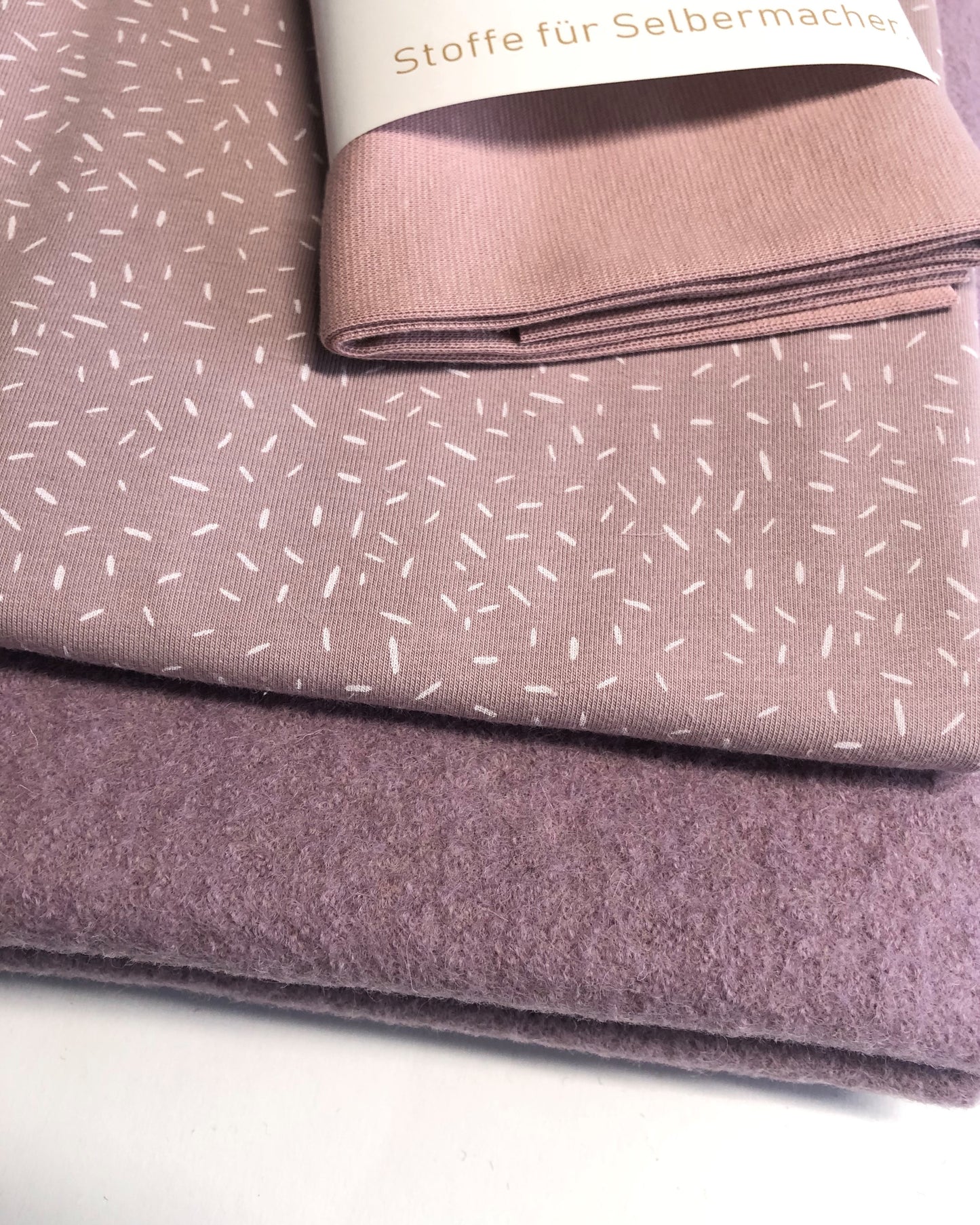 Stoffpaket Wollwalk/Jersey Flieder/ Konfetti