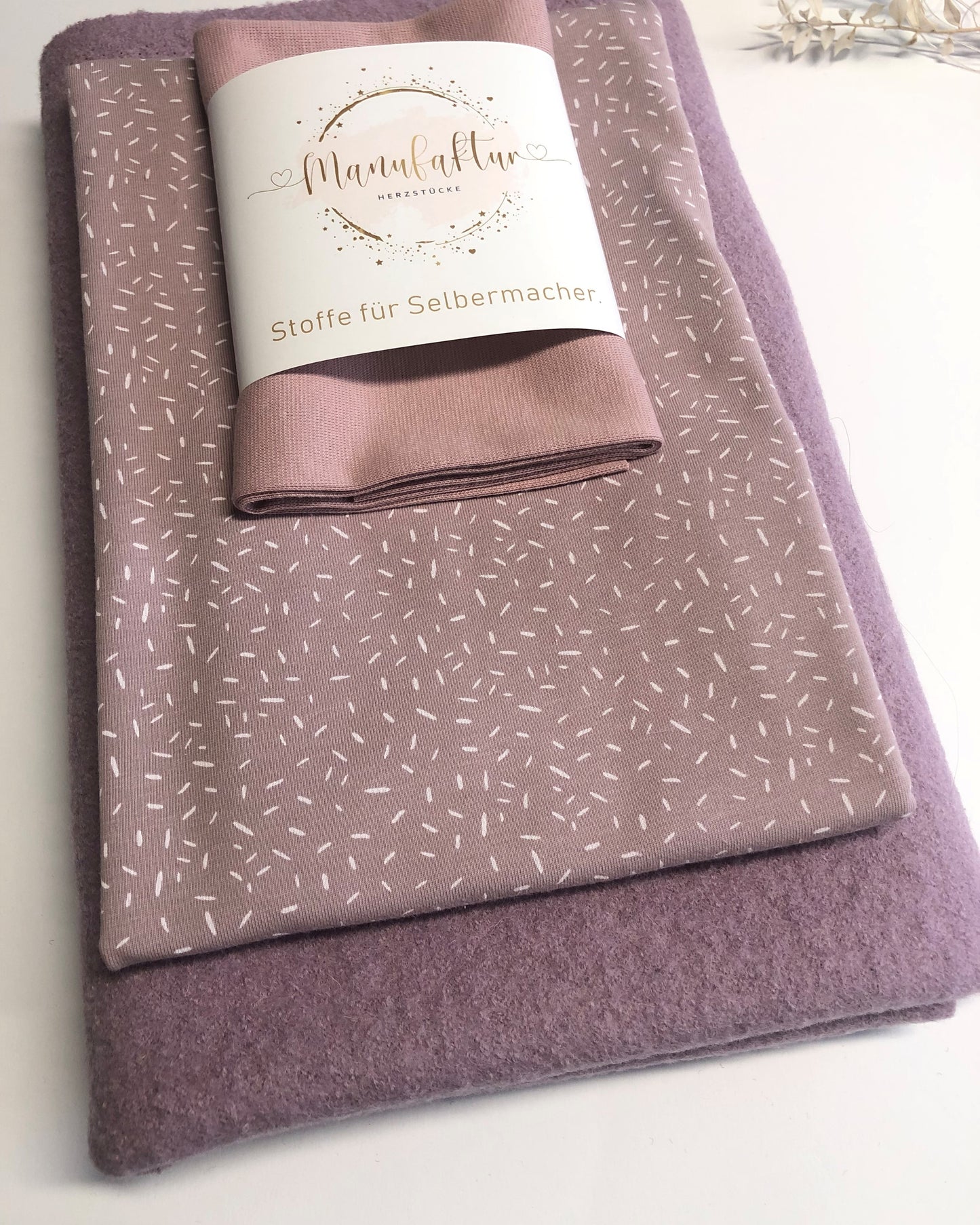 Stoffpaket Wollwalk/Jersey Flieder/ Konfetti