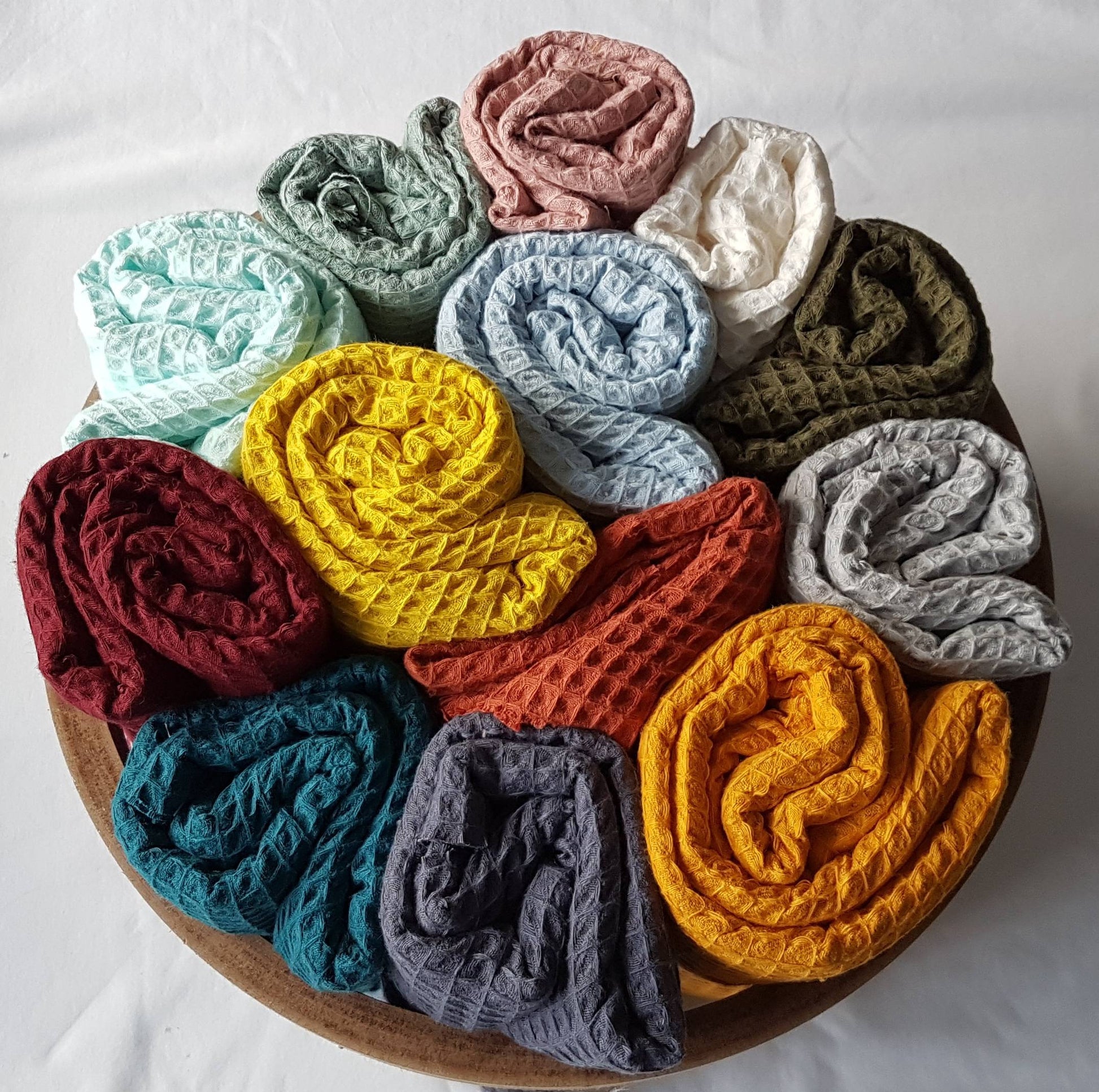 Farbauswahl für Baby Pucksack Schlafsäcke aus Waffelpique