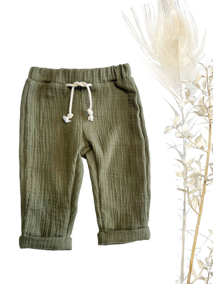 Musselin Hose/ Sommer Hose/ Baby/Kinder/ Kaki/ verschiedene Größen