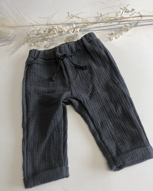 Musselin Hose/ Sommer Hose/ Baby/Kinder/ Blaugrau /verschiedene Größen