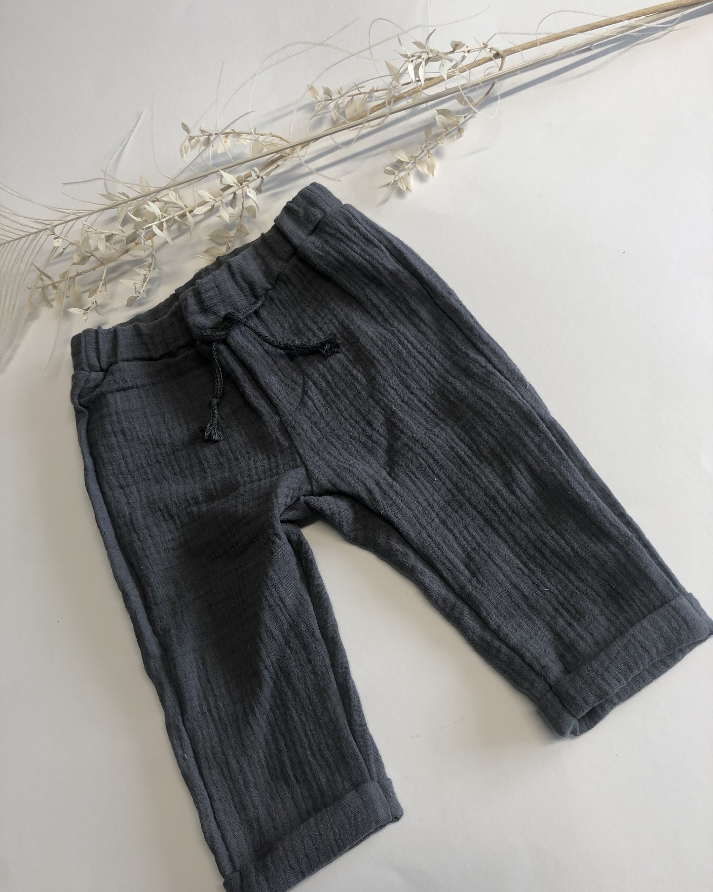 Musselin Hose/ Sommer Hose/ Baby/Kinder/ Blaugrau /verschiedene Größen