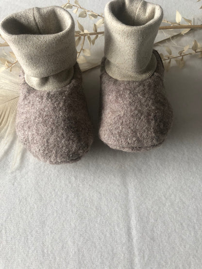 Babyschuhe Wollwalk/ Baby Stiefel/ Bio/Beige-Glitzer/verschiedene Größen