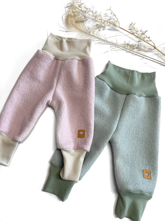 Wollwalk Hose/Pumphose/ Baby/ Baby Hose/ Mitwachshose/ Rosa/ Mint/ Größe 50-110