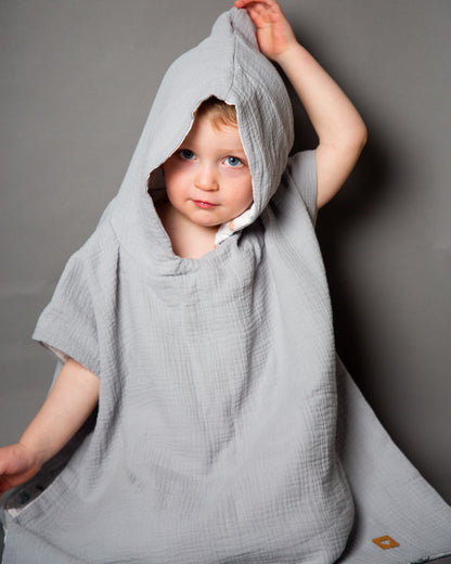 Badeponcho Musselin Baby Kind Kapuzenhandtuch Urlaub Strand Handtuch  Musselinponcho  Sonnenschutz