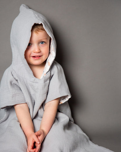 Badeponcho Musselin Baby Kind Kapuzenhandtuch Urlaub Strand Handtuch  Musselinponcho  Sonnenschutz