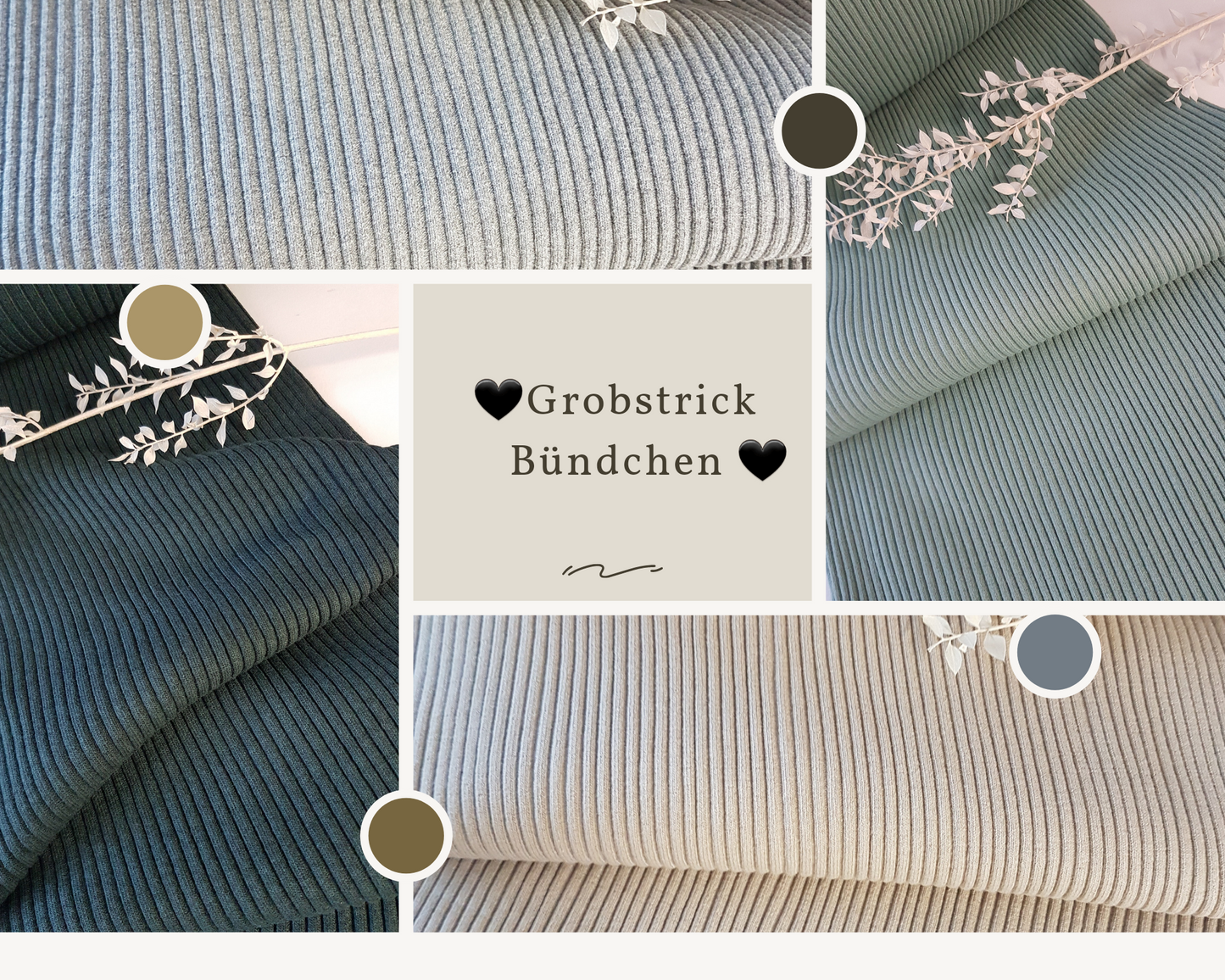 Heavy Rib/ Grobstrick Bündchen/ verschiedene Farben