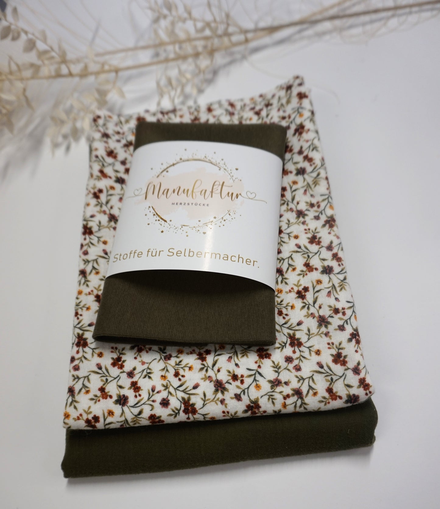 Stoffpaket Musselin/ Blümchen/ Grün