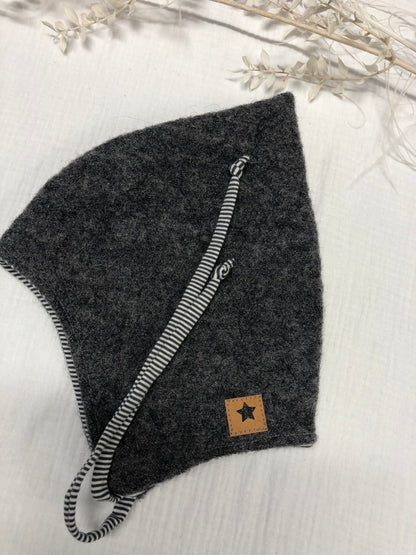 Walkmütze für Baby, Kindermütze, Bio, Wollwalk, Mütze,grau, verschiedene Größen