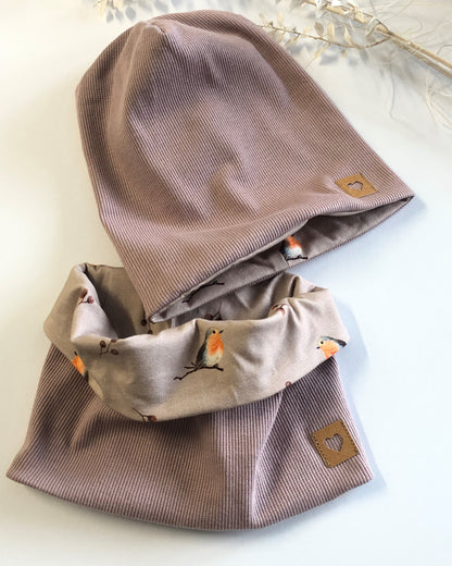 Beanie Mütze/ Baby/Kinder/ Rib Beanie/ mit passendem Loop
