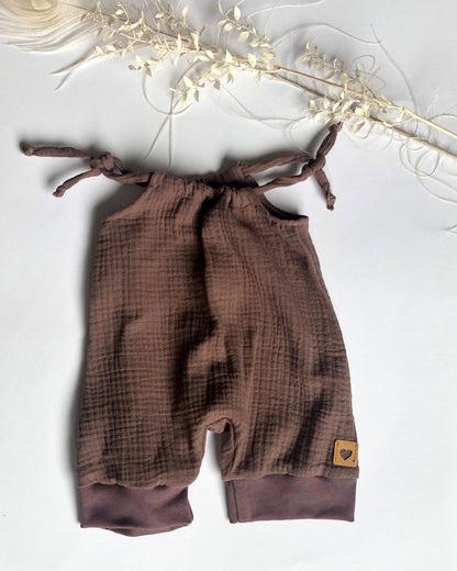 Baby Sommer Jumper aus Musselin/Overall/Mauve