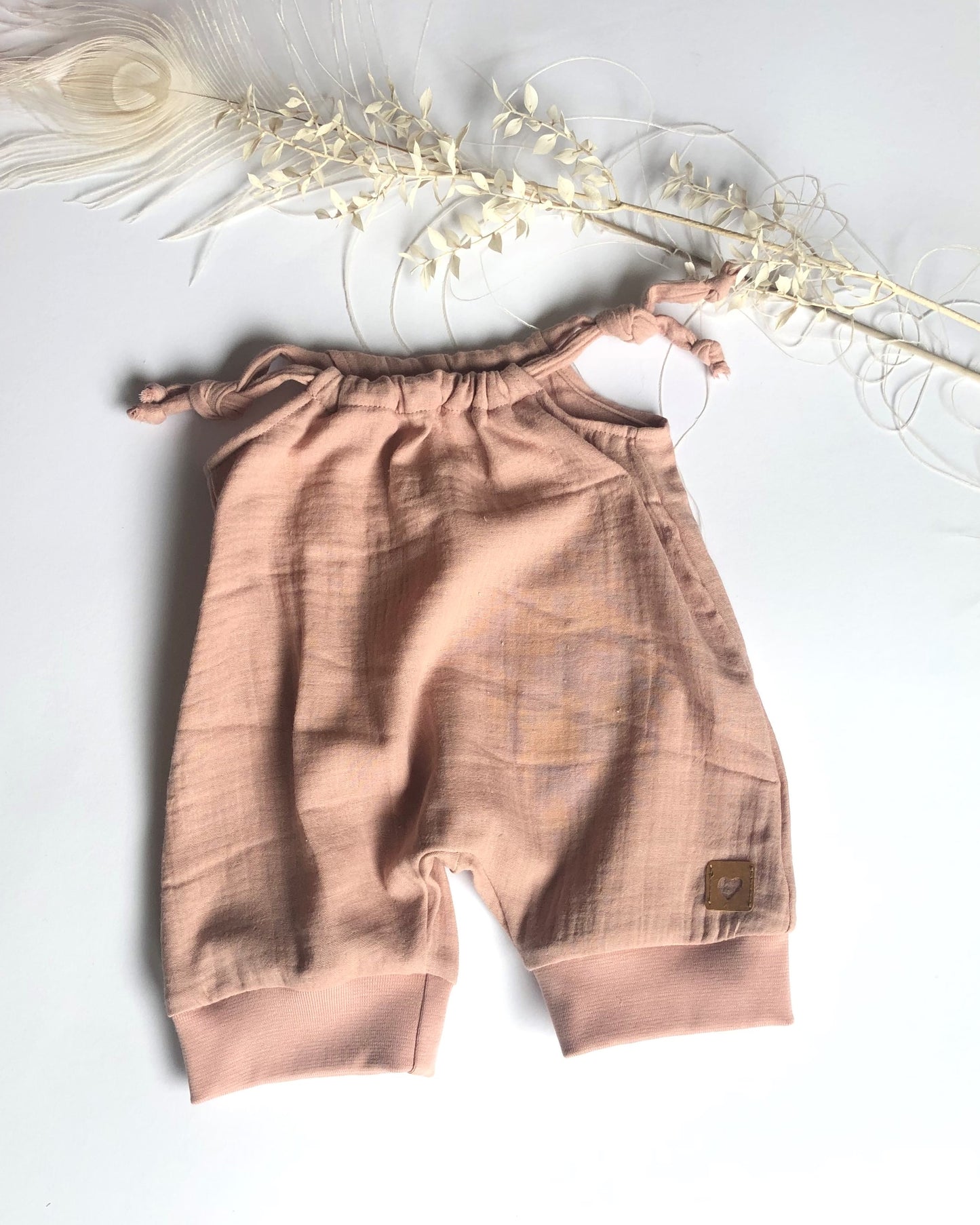 Baby Sommer Jumper aus Musselin/Overall/Altrosa