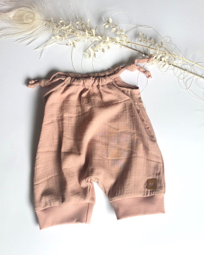 Baby Sommer Jumper aus Musselin/Overall/Altrosa