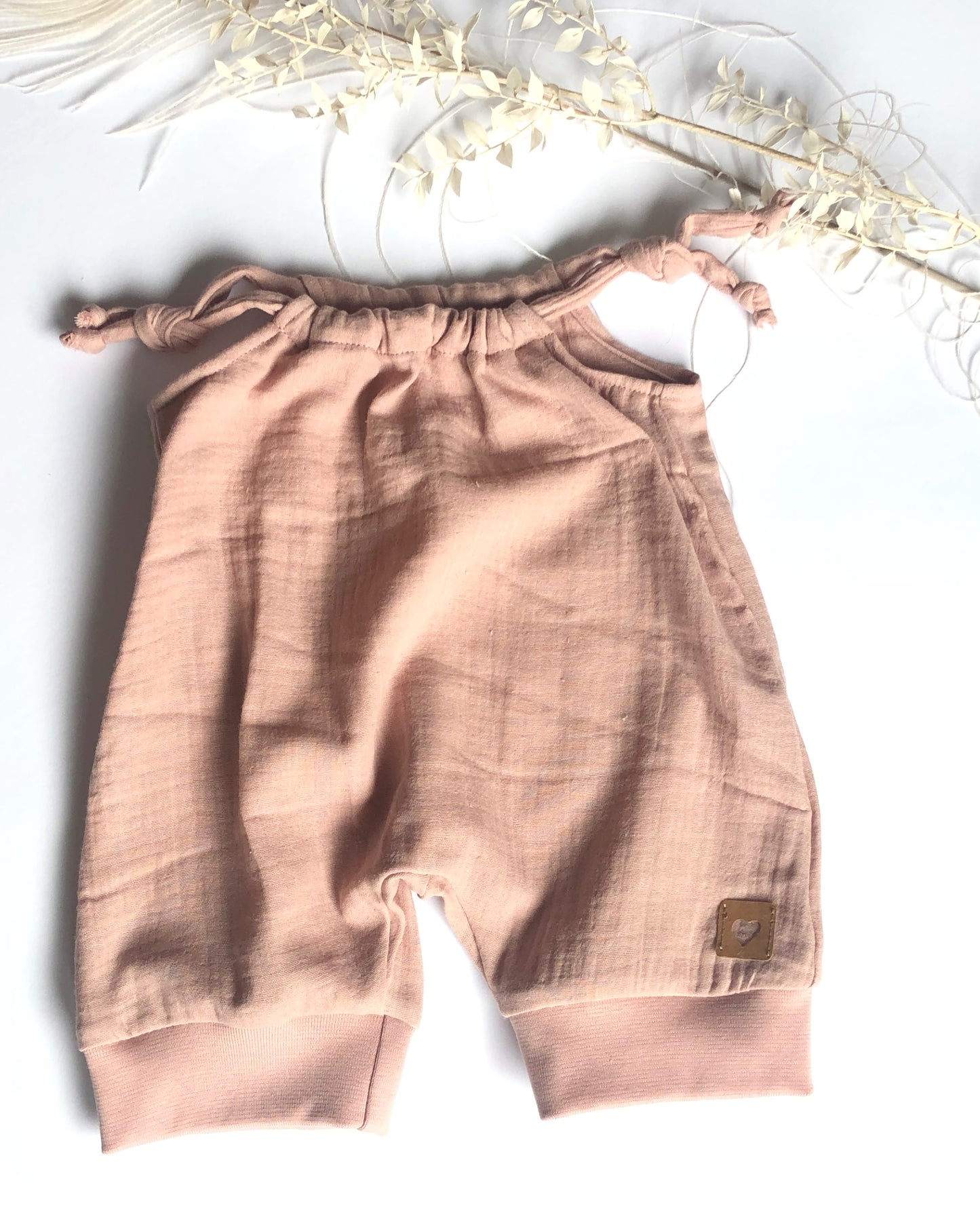 Baby Sommer Jumper aus Musselin/Overall/Altrosa
