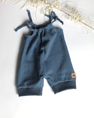 Baby Sommer Jumper aus Musselin/Overall/Jeansblau