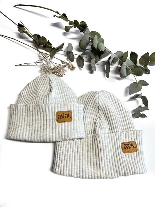 Hipster Beanie/ Rippjersey hellgrau meliert/ Mütze Hipster/ verschiedene Gößen